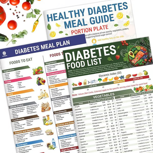 Diabetes Food List, Meal Plan & Healthy Diabetes Meal Guide covers